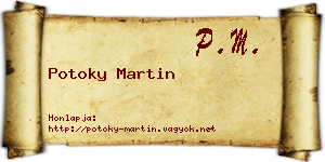 Potoky Martin névjegykártya