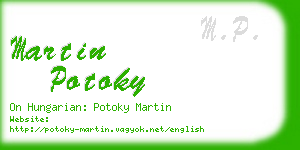 martin potoky business card